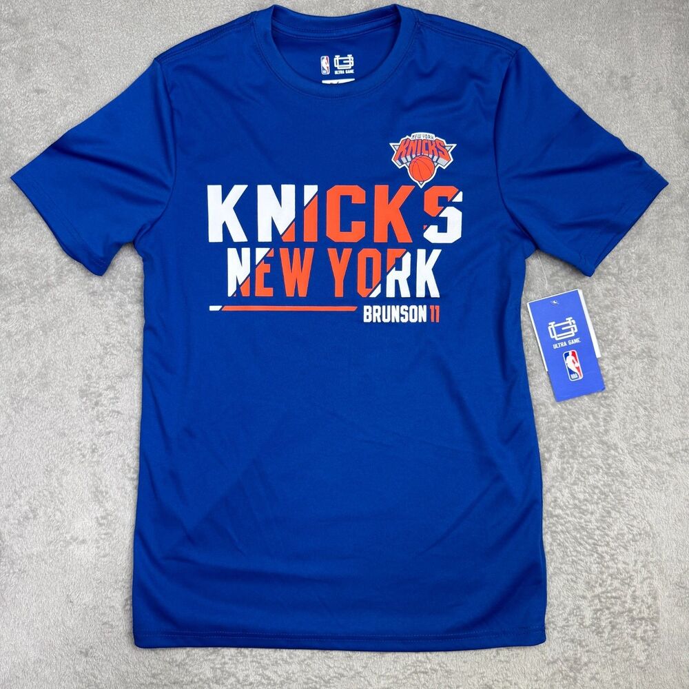 Ultra Game New York Knicks NBA T-Shirt Mens Small Blue Graphic Jalen Brunson #11